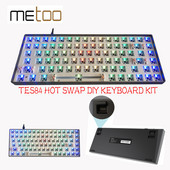 METOO TES84 Hotswap prilagođena mehanička tipkovnica Kit RGB prekidač s pozadinskim osvjetljenjem LEDs utičnica za zamjenu bez prekidanja moćan softver žičan tip-c