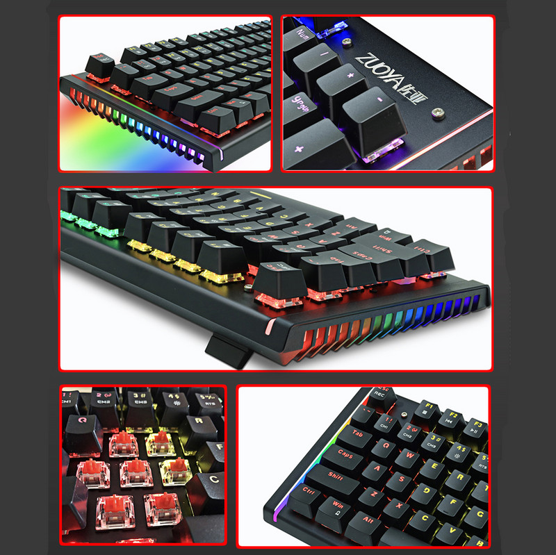 X61 spēļu mehāniskā tastatūra angļu/krievu taustiņš Anti-ghosting RGB/mix USB Vadu gamer CS LOL klēpjdators
