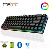 Mini prenosná mechanická klávesnica s RGB podsvietením 2,4 GHz bezdrôtová/Bluetooth herná klávesnica s káblom typu C/USB pre tablety a mobilné zariadenia