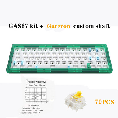 Sada mechanickej klávesnice GAS67 s možnosťou výmeny za tepla, káblová klávesnica s RGB tesnením typu C, kompatibilná s 3/5 pinmi pre Cherry Gateron