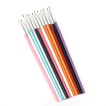 12PC акрилен UV гел екстеншън Builder четки Nail Art Pattern Painting Nails Pen Brush Coating Молив за рисуване Направи си сам инструмент за маникюр