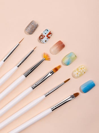 Комплект четки за нокти Четка за гел за маникюр For Nail Art Nail Brush Инструмент за маникюр Акрилна течна пудра Carving Gel Brush Liner Brush Kit