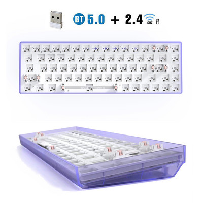 Kit DIY tastatură mecanică METOO Hot Swap TESTER TWO Mode Bluetooth 2,4 Ghz Mute Bumbac Compatibil Cherry MX 3/5 Pini Comutatoare