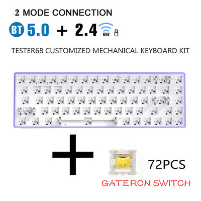 Kit DIY tastatură mecanică METOO Hot Swap TESTER TWO Mode Bluetooth 2,4 Ghz Mute Bumbac Compatibil Cherry MX 3/5 Pini Comutatoare