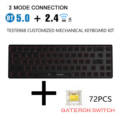Kit DIY tastatură mecanică METOO Hot Swap TESTER TWO Mode Bluetooth 2,4 Ghz Mute Bumbac Compatibil Cherry MX 3/5 Pini Comutatoare