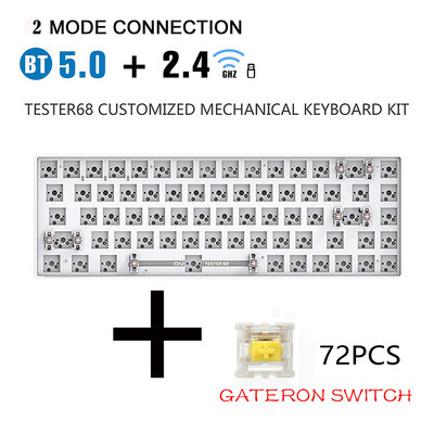 Kit DIY tastatură mecanică METOO Hot Swap TESTER TWO Mode Bluetooth 2,4 Ghz Mute Bumbac Compatibil Cherry MX 3/5 Pini Comutatoare