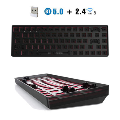 Kit DIY tastatură mecanică METOO Hot Swap TESTER TWO Mode Bluetooth 2,4 Ghz Mute Bumbac Compatibil Cherry MX 3/5 Pini Comutatoare