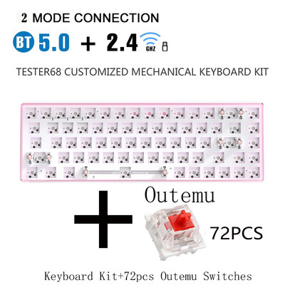 Kit DIY tastatură mecanică METOO Hot Swap TESTER TWO Mode Bluetooth 2,4 Ghz Mute Bumbac Compatibil Cherry MX 3/5 Pini Comutatoare