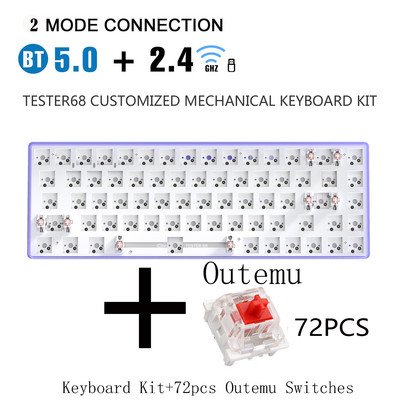 Kit DIY tastatură mecanică METOO Hot Swap TESTER TWO Mode Bluetooth 2,4 Ghz Mute Bumbac Compatibil Cherry MX 3/5 Pini Comutatoare