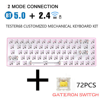 Kit DIY tastatură mecanică METOO Hot Swap TESTER TWO Mode Bluetooth 2,4 Ghz Mute Bumbac Compatibil Cherry MX 3/5 Pini Comutatoare