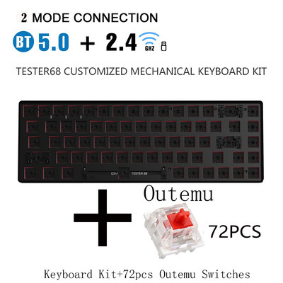 Kit DIY tastatură mecanică METOO Hot Swap TESTER TWO Mode Bluetooth 2,4 Ghz Mute Bumbac Compatibil Cherry MX 3/5 Pini Comutatoare