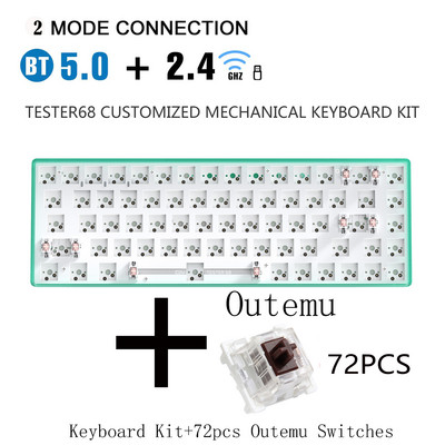 Kit DIY tastatură mecanică METOO Hot Swap TESTER TWO Mode Bluetooth 2,4 Ghz Mute Bumbac Compatibil Cherry MX 3/5 Pini Comutatoare