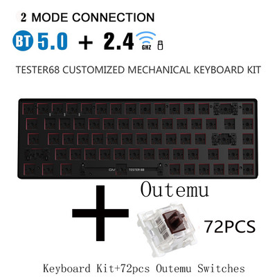 Kit DIY tastatură mecanică METOO Hot Swap TESTER TWO Mode Bluetooth 2,4 Ghz Mute Bumbac Compatibil Cherry MX 3/5 Pini Comutatoare