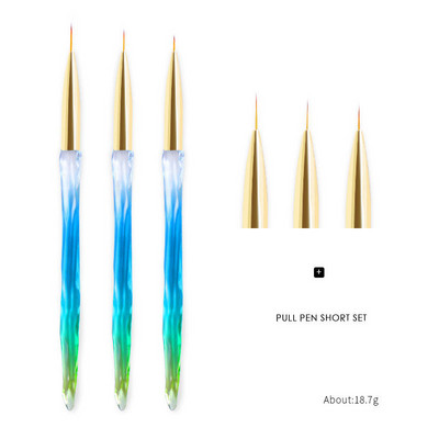 3 buc./set nail art linie pictura stilou 3D sfaturi bricolaj acrilic UV gel polonez perie desen flori liner grilă design francez manichiură