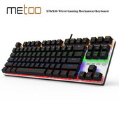 METOO gaming mehanička tipkovnica žična 87/104 tipka mala tipkovnica za igre LED pozadinsko osvjetljenje za igrače prijenosno računalo