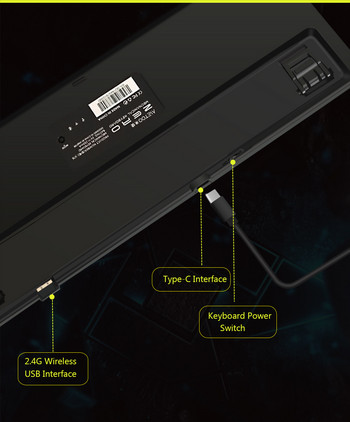 Metoo Bluetooth механична клавиатура за таблет iPad телефон Безжична 2.4G 3 режима клавиатура RGB подсветка USB кабел Teclado