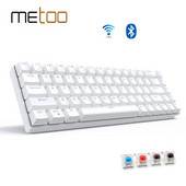 Bezdrôtová herná mechanická klávesnica Metoo pre tablety pre iPad, klávesnica Teclado s rozhraním Bluetooth pre iOS, Android, Windows