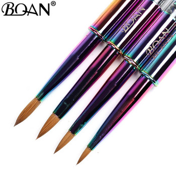 BQAN 1 PCS Ослепителна акрилна четка за нокти Kolinsky Crystal Beads Handle Rhinestone Studs Picker Wax Pencil Manicure Nail Art Tool