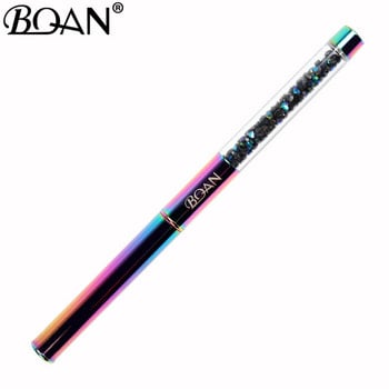 BQAN 1 PCS Ослепителна акрилна четка за нокти Kolinsky Crystal Beads Handle Rhinestone Studs Picker Wax Pencil Manicure Nail Art Tool