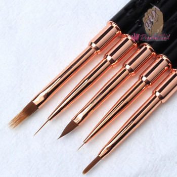 Dual End Nail Art Thin Liner Brush Metal Handle DIY Painting Drawing Line Pen Liquid Powder Acrylic Extension Εργαλεία μανικιούρ