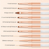 11 stiluri de căptușeală acrilice pix pentru desen Nail Art dungi linii perie fototerapie gel UV perii pentru pictură sculptură stilou instrument de manichiură