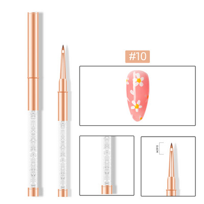 11 stiluri de căptușeală acrilice pix pentru desen Nail Art dungi linii perie fototerapie gel UV perii pentru pictură sculptură stilou instrument de manichiură