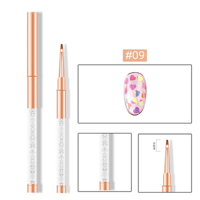 11 stiluri de căptușeală acrilice pix pentru desen Nail Art dungi linii perie fototerapie gel UV perii pentru pictură sculptură stilou instrument de manichiură