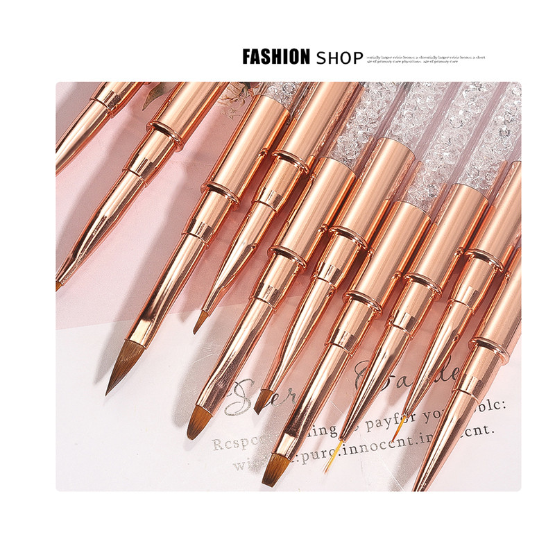 11 stiluri de căptușeală acrilice pix pentru desen Nail Art dungi linii perie fototerapie gel UV perii pentru pictură sculptură stilou instrument de manichiură