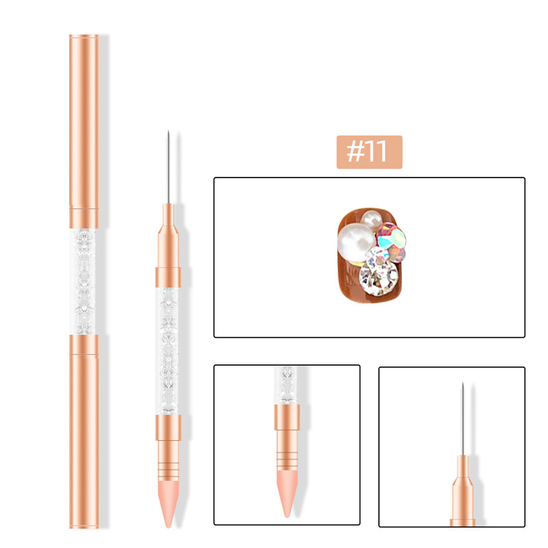 11 stiluri de căptușeală acrilice pix pentru desen Nail Art dungi linii perie fototerapie gel UV perii pentru pictură sculptură stilou instrument de manichiură