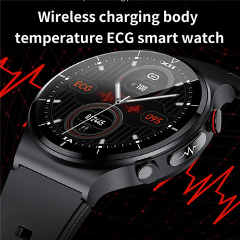 E88 Health Smart Watch Мъжки ECG+PPG Телесна температура Кръвно налягане Сърдечен ритъм IP68 Водоустойчиво безжично зарядно устройство Smartwatch HD