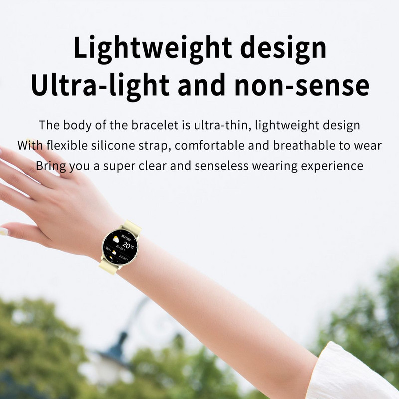 Ceas inteligent Bărbați Elegante Femei Ceas inteligent Monitor ritm cardiac Somn Sport Fitness Muzică Ceas de mână rezistent la apă