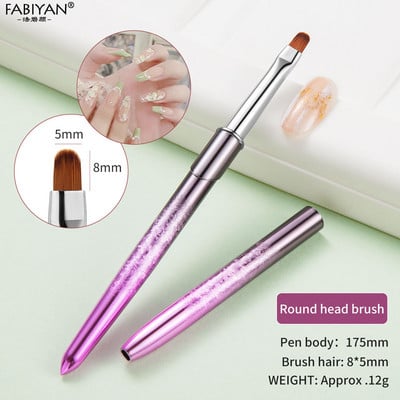Nail Art Liner Festőecset Akril Folyékony Púder Faragás UV Gél Extension Builder Toll Manikűr Eszközök Rózsarany Lila