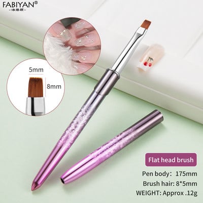 Nail Art Liner Festőecset Akril Folyékony Púder Faragás UV Gél Extension Builder Toll Manikűr Eszközök Rózsarany Lila