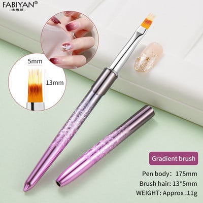 Nail Art Liner Festőecset Akril Folyékony Púder Faragás UV Gél Extension Builder Toll Manikűr Eszközök Rózsarany Lila