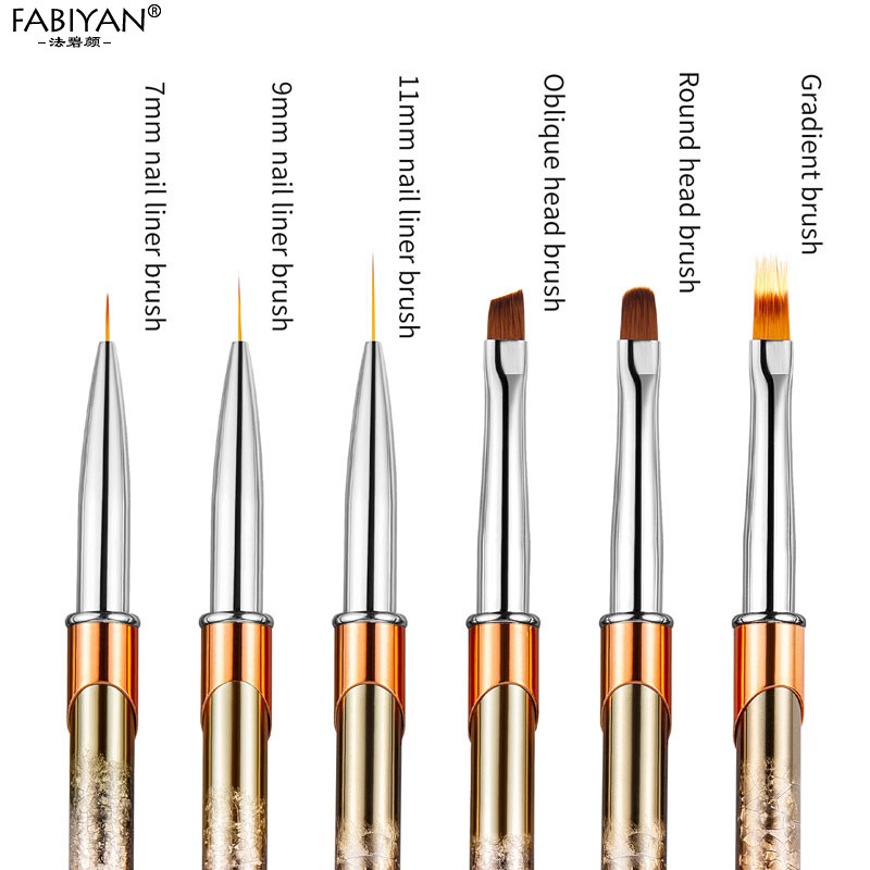 Nail Art Liner Festőecset Akril Folyékony Púder Faragás UV Gél Extension Builder Toll Manikűr Eszközök Rózsarany Lila