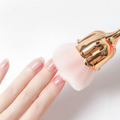 1 tk küünekunsti puudritolmupintsel Roosa roosipintsel küünte trimmimiseks puhastuspintsel Lahtine puuder põsepuna akrüülpintsel maniküüri tööriist