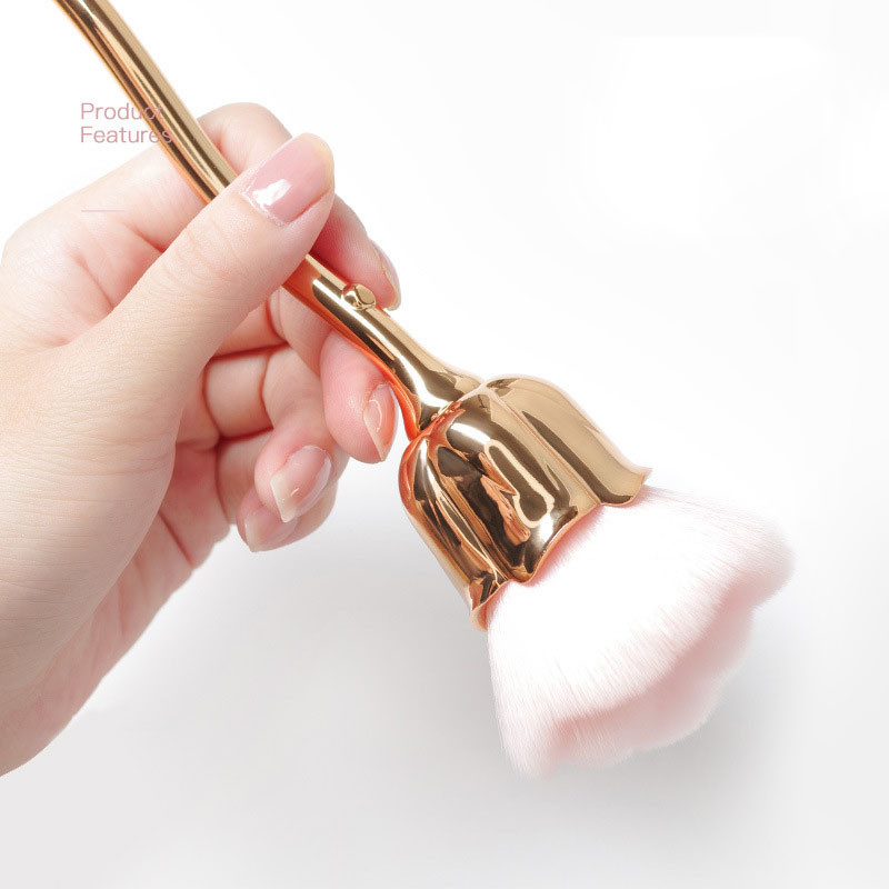 1 tk küünekunsti puudritolmupintsel Roosa roosipintsel küünte trimmimiseks puhastuspintsel Lahtine puuder põsepuna akrüülpintsel maniküüri tööriist