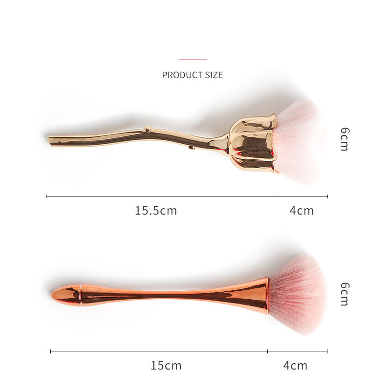 1 tk küünekunsti puudritolmupintsel Roosa roosipintsel küünte trimmimiseks puhastuspintsel Lahtine puuder põsepuna akrüülpintsel maniküüri tööriist