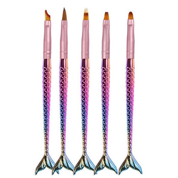 5 τεμάχια/Σετ Mermaid Gradient Flower Nail Art Βούρτσα ζωγραφικής με σκαλιστό ρίγες ζωγραφική στυλό σχεδίασης Ακρυλικό UV Gel Εργαλείο μανικιούρ νυχιών