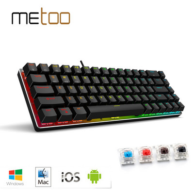 Metoo 2,4 Ghz bežična/Bluetooth/žičana mini prijenosna mehanička tipkovnica s RGB pozadinskim osvjetljenjem Gaming tipkovnica za prijenosno računalo, tablet mobitel