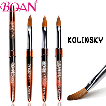 BQAN Kolinsky Acrylic Nail Brush Nail Art Mink Brush Wood Handle Gel Builder Manicure Brush Drawing Tools Μέγεθος 2-20