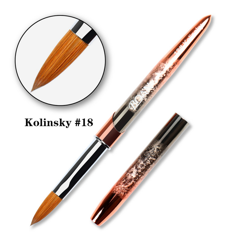 BQAN Kolinsky akril körömkefe Nail Art Mink ecset fa nyél gél építő manikűr ecset rajzeszközök 2-20 méret