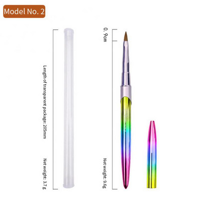 14 stiliaus nagų dailės šepetėlis akrilinis apvalus piešimo dažymas plokščias rašiklis akrilo prailginimas UV gelio lako manikiūro įrankio dizaino patarimai