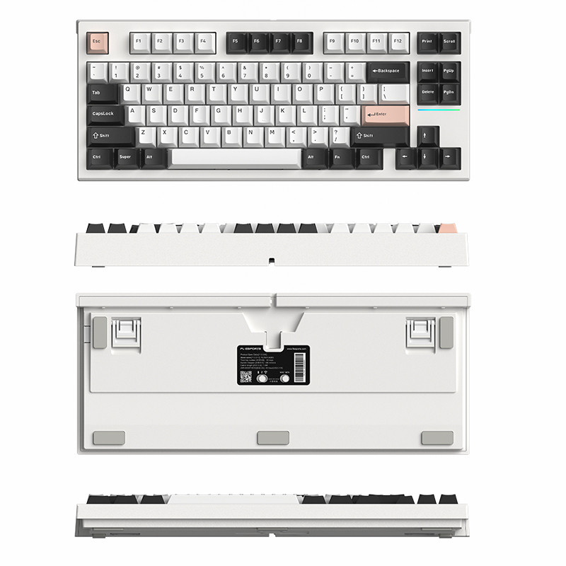 FL ESPORTS FL750 upravljački program za konfiguraciju mehaničke tipkovnice s tri načina rada i 83 tipke s mogućnošću izmjene RGB svjetlosnih efekata