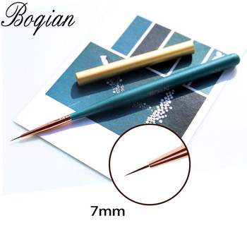 BQAN Nail Art Painting Draw Brush with Metal Cap Професионален акрилен UV гел лак за нокти Manicure Pen Liner Flat Round