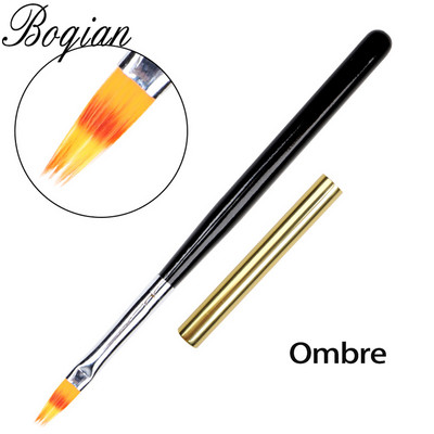 BQAN nagų dailės piešimo šepetėlis su metaliniu dangteliu Profesionalus akrilo UV gelinis nagų lakas manikiūro rašiklio įdėklas plokščias apvalus