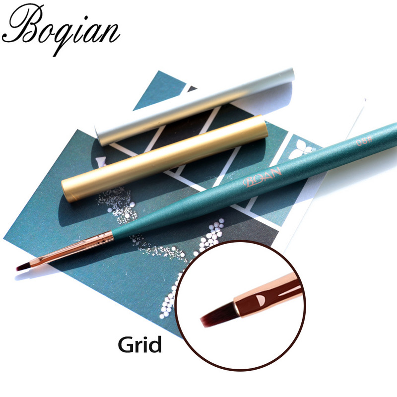 BQAN nagų dailės piešimo šepetėlis su metaliniu dangteliu Profesionalus akrilo UV gelinis nagų lakas manikiūro rašiklio įdėklas plokščias apvalus