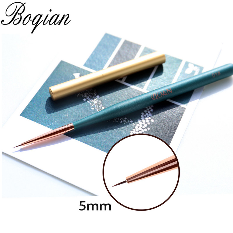 BQAN nagų dailės piešimo šepetėlis su metaliniu dangteliu Profesionalus akrilo UV gelinis nagų lakas manikiūro rašiklio įdėklas plokščias apvalus