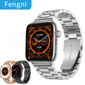 Biznesa vīriešu viedpulkstenis nerūsējošā tērauda viedpulkstenis Bluetooth zvanu veselības uzraudzība 2023 sporta ūdensizturīgs NFC sieviešu pulksteņi