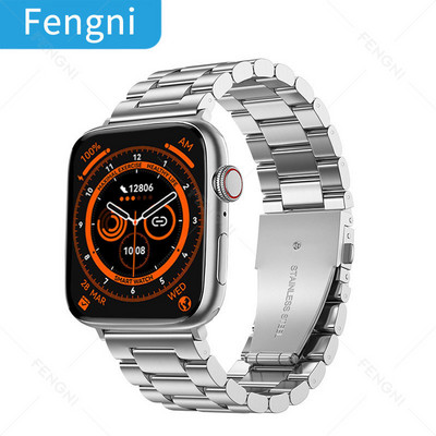 Biznesa vīriešu viedpulkstenis nerūsējošā tērauda viedpulkstenis Bluetooth zvanu veselības uzraudzība 2023 sporta ūdensizturīgs NFC sieviešu pulksteņi